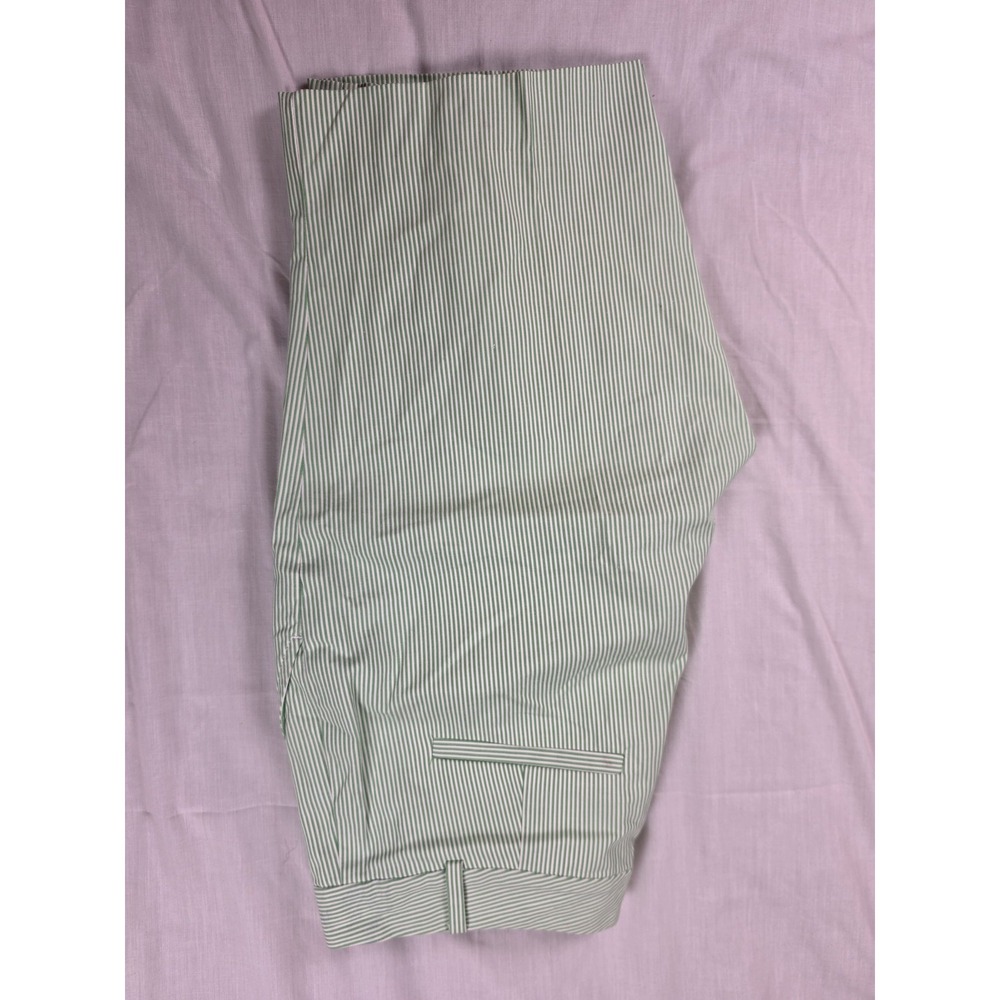 Lauren Ralph Lauren Bermuda Shorts Womens 2 Green Striped Stretch Poplin Summer